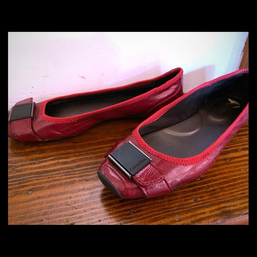 Calvin Klein buckle flats